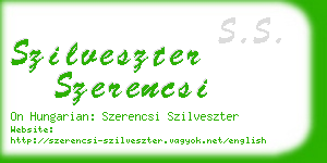 szilveszter szerencsi business card